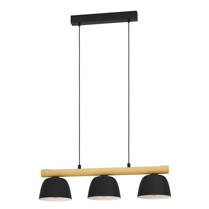 Carregue imagem no visualizador da galeriaCandeeiro de teto suspenso com madeira e metal SHERBURN EGLO
