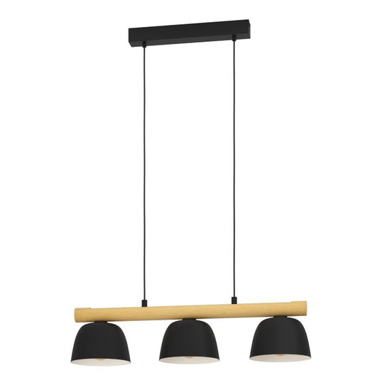 Candeeiro de teto suspenso com madeira e metal SHERBURN EGLO
