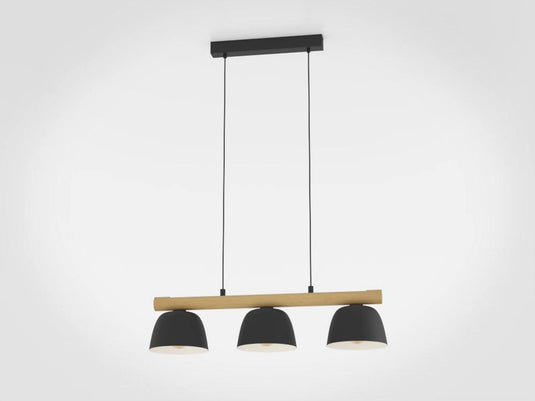 Candeeiro de teto suspenso com madeira e metal SHERBURN EGLO