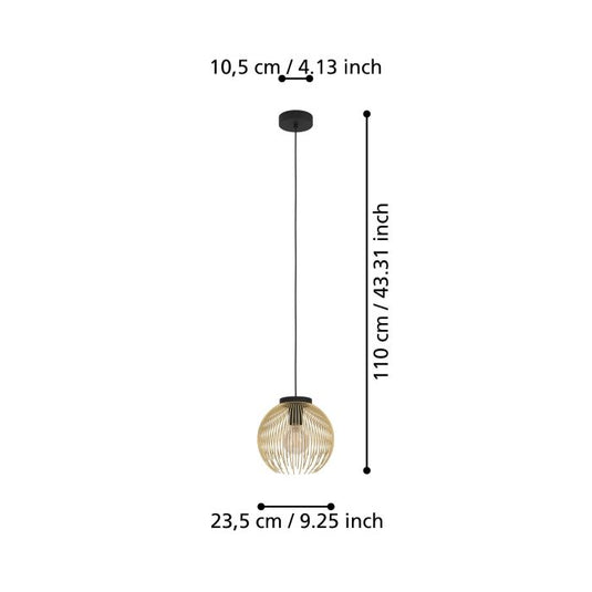 Candeeiro de teto com abajur de arame dourado VENEZUELA EGLO