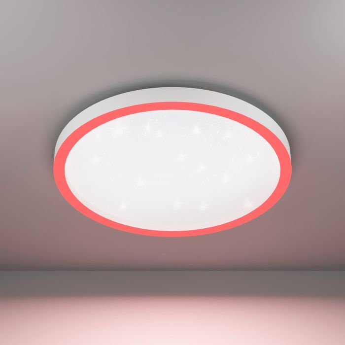 Cargue la imagen en el visor de la galería, Candeeiro de teto LED com luz ajustável e efeito cintilante MONTEMORELOS-Z EGLO
