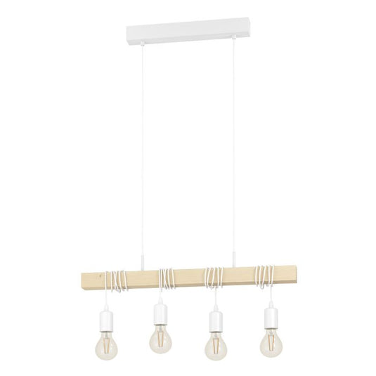 Candeeiro de teto em metal branco e madeira TOWNSHEND EGLO