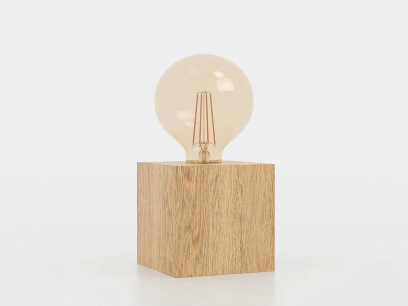 Carregue imagem no visualizador da galeriaCandeeiro de Mesa com Base em Madeira e Lâmpada Exposta PRESTWICK 2 EGLO
