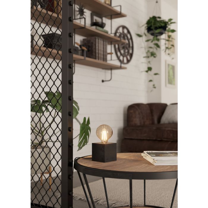 Load image into Gallery viewer, Candeeiro de Mesa com Base em Madeira Preta Mate PRESTWICK 2 EGLO
