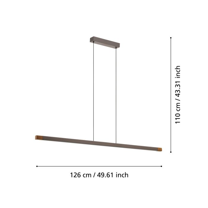 Load image into Gallery viewer, Candeeiro de teto suspenso com LED e madeira LISCIANA EGLO
