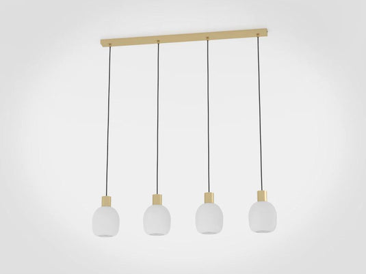 Candeeiro de teto com quatro abajures de vidro branco MANZANARES EGLO