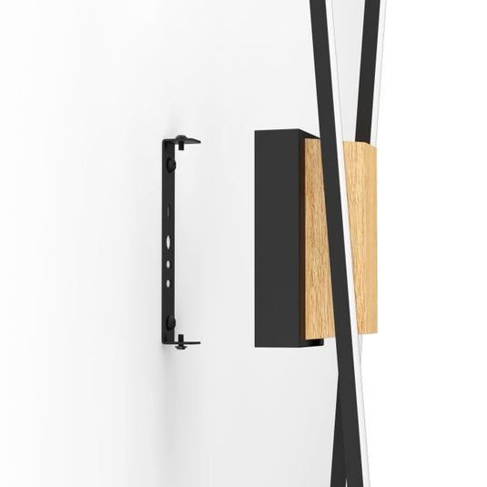 Aplique de Parede LED em Metal Preto e Madeira Natural PANAGRIA EGLO