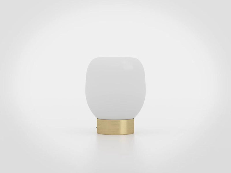 Load image into Gallery viewer, Candeeiro de Mesa com Base em Latão Escovado e Abajur de Vidro MANZANARES EGLO
