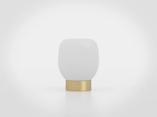 Candeeiro de Mesa com Base em Latão Escovado e Abajur de Vidro MANZANARES EGLO