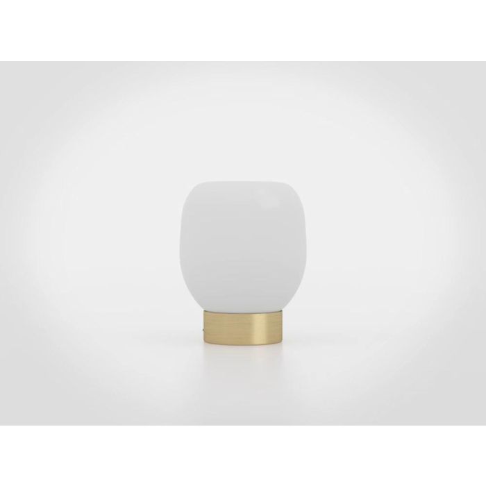Load image into Gallery viewer, Candeeiro de Mesa com Base em Latão Escovado e Abajur de Vidro MANZANARES EGLO
