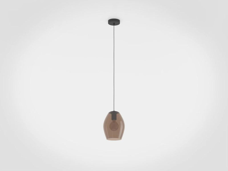 Carregue imagem no visualizador da galeriaCandeeiro suspenso com abajur de vidro castanho ESTANYS 1 EGLO
