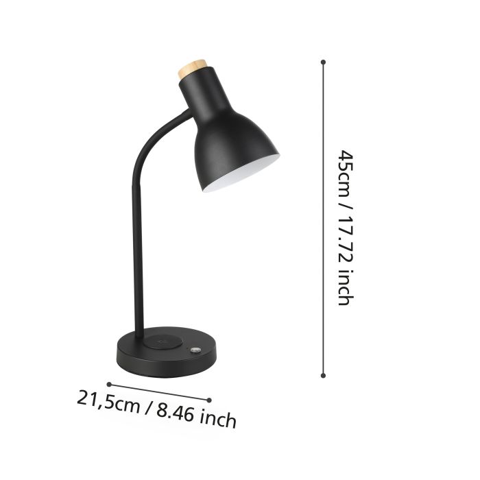 Load image into Gallery viewer, Candeeiro de Mesa LED com Carregamento QI e Madeira VERADAL-QI EGLO
