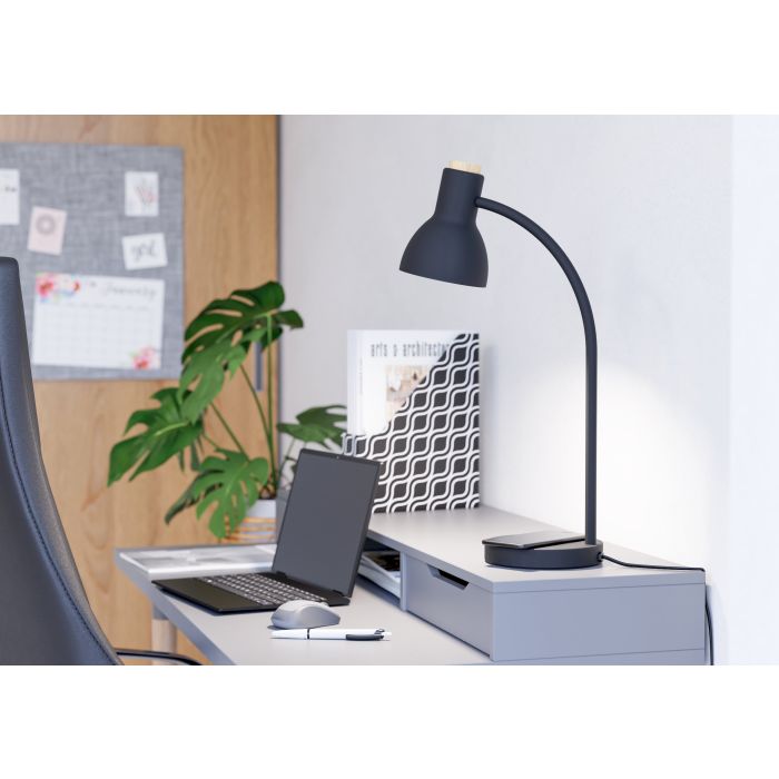 Load image into Gallery viewer, Candeeiro de Mesa LED com Carregamento QI e Madeira VERADAL-QI EGLO
