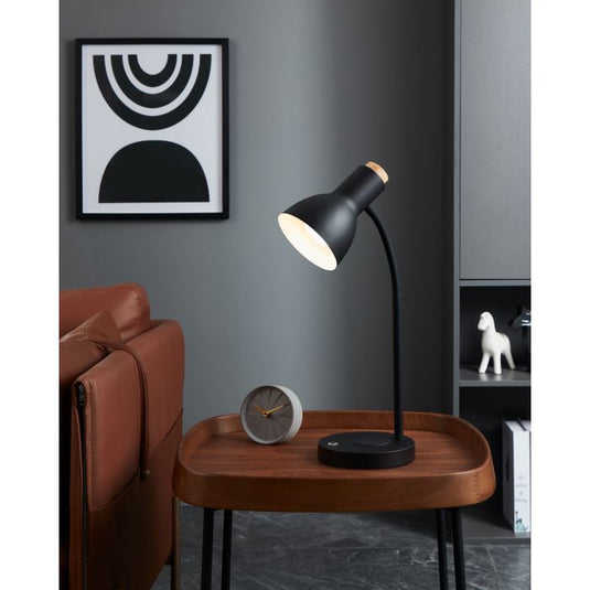 Candeeiro de Mesa LED com Carregamento QI e Madeira VERADAL-QI EGLO