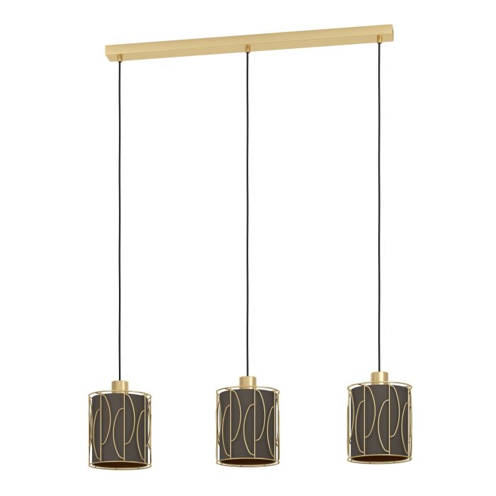 Carregue imagem no visualizador da galeriaCandeeiro de teto com três abajures em tecido COROJAL EGLO
