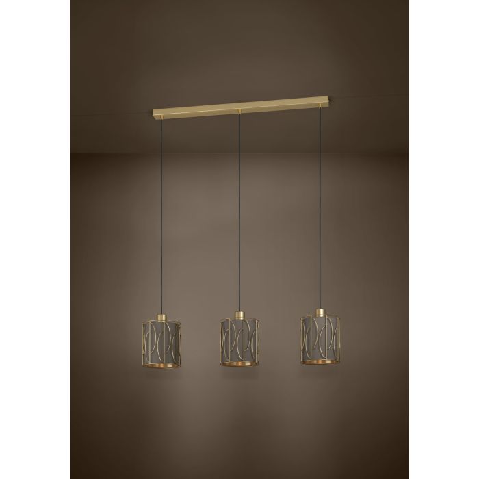 Carregue imagem no visualizador da galeriaCandeeiro de teto com três abajures em tecido COROJAL EGLO

