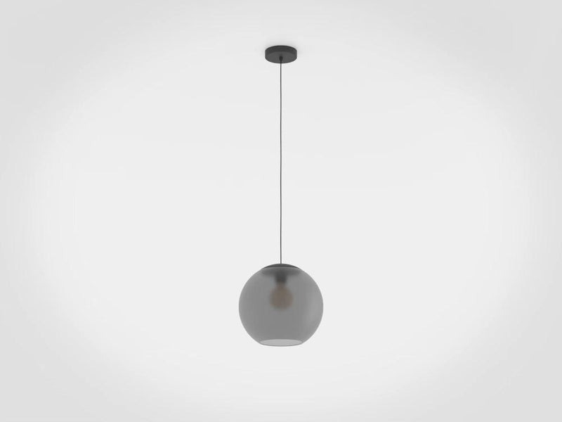 Load image into Gallery viewer, Candeeiro de teto suspenso com abajur esférico em vidro mate cinzento ARANGONA EGLO

