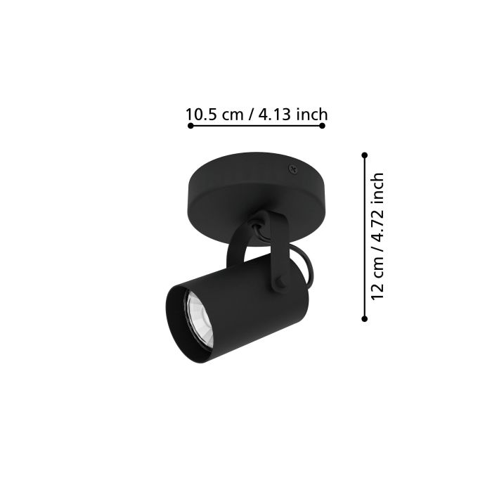 Load image into Gallery viewer, Foco LED de Parede e Teto Preto com Projetor Ajustável SOREGO EGLO
