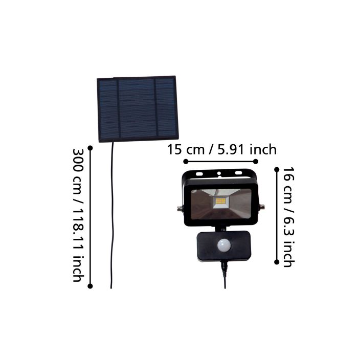 Load image into Gallery viewer, Candeeiro solar com sensor de movimento e painel solar VILLAGRAPPA EGLO
