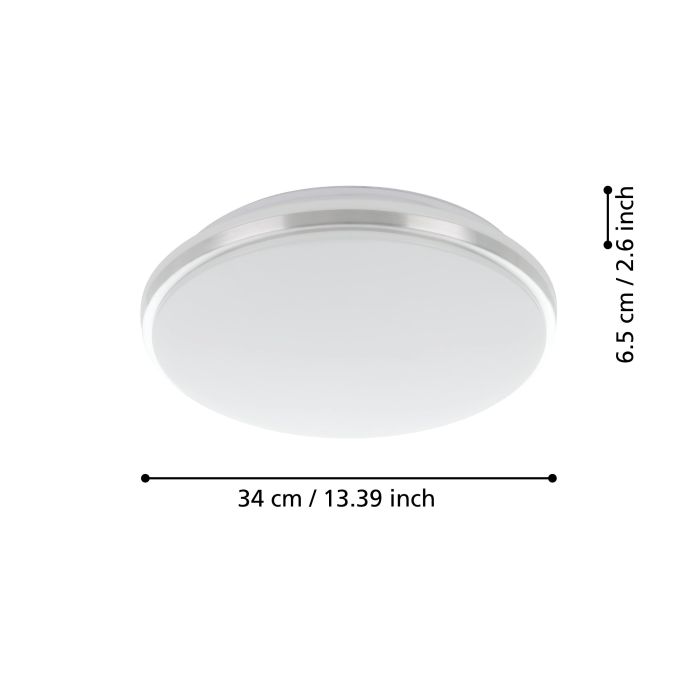 Load image into Gallery viewer, Plafon LED de Teto com Proteção IP44 Branco e Cromado PINETTO EGLO
