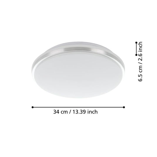 Plafon LED de Teto com Proteção IP44 Branco e Cromado PINETTO EGLO