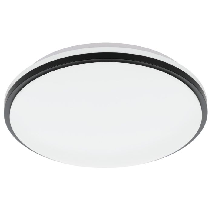 Carregue imagem no visualizador da galeriaCandeeiro de Teto LED com Moldura Preta e Plástico Branco PINETTO EGLO
