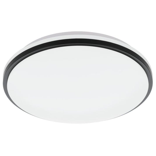 Candeeiro de Teto LED com Moldura Preta e Plástico Branco PINETTO EGLO