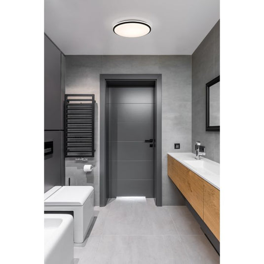 Candeeiro de Teto LED com Moldura Preta e Plástico Branco PINETTO EGLO