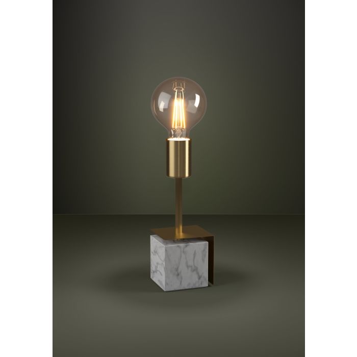Load image into Gallery viewer, Candeeiro de Mesa com Base de Mármore e Suporte em Latão Escovado CARMITA EGLO
