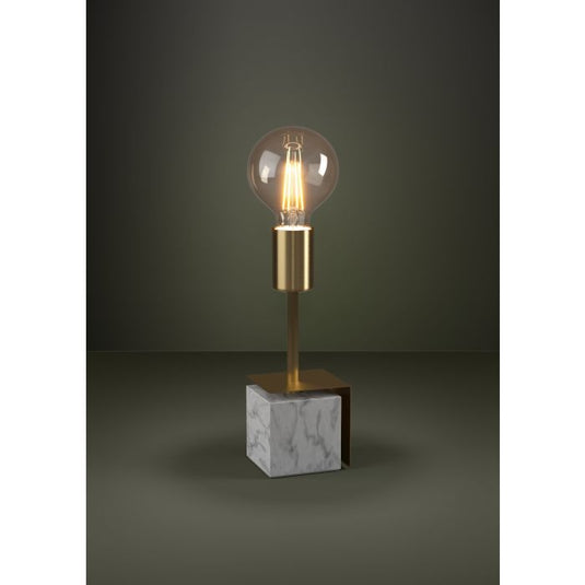 Candeeiro de Mesa com Base de Mármore e Suporte em Latão Escovado CARMITA EGLO