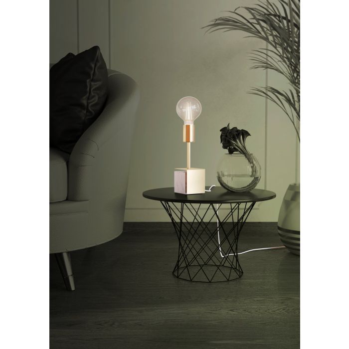 Load image into Gallery viewer, Candeeiro de Mesa com Base de Mármore e Suporte em Latão Escovado CARMITA EGLO
