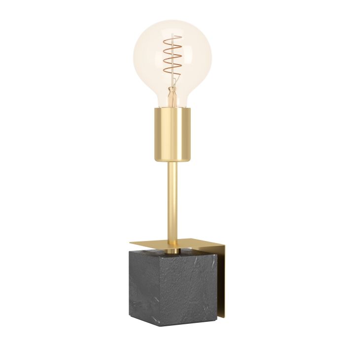 Load image into Gallery viewer, Candeeiro de Mesa com Base de Mármore Preto e Suporte em Latão Escovado CARMITA EGLO
