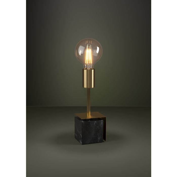 Load image into Gallery viewer, Candeeiro de Mesa com Base de Mármore Preto e Suporte em Latão Escovado CARMITA EGLO
