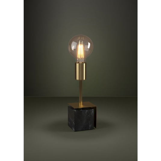 Candeeiro de Mesa com Base de Mármore Preto e Suporte em Latão Escovado CARMITA EGLO