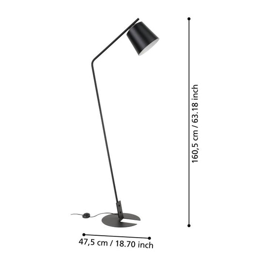 ONEDA Candeeiro de Pé EGLO - Design Elegante em Aço Preto