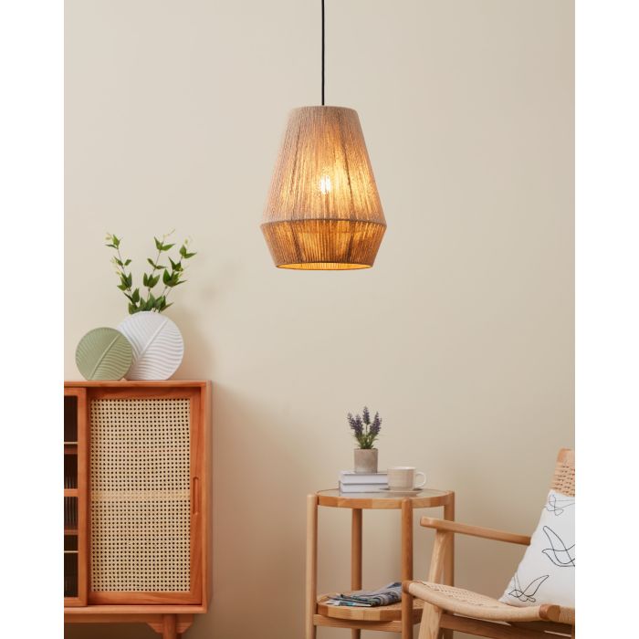 Carregue imagem no visualizador da galeriaCandeeiro de teto suspenso com abajur de cânhamo ALDERNEY EGLO

