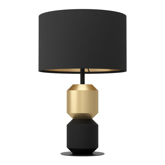 Candeeiro de mesa com base em aço e abajur preto LAURIGNANO EGLO