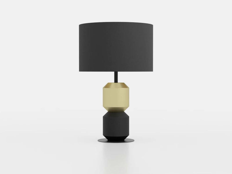Cargue la imagen en el visor de la galería, Candeeiro de mesa com base em aço e abajur preto LAURIGNANO EGLO
