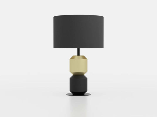 Candeeiro de mesa com base em aço e abajur preto LAURIGNANO EGLO