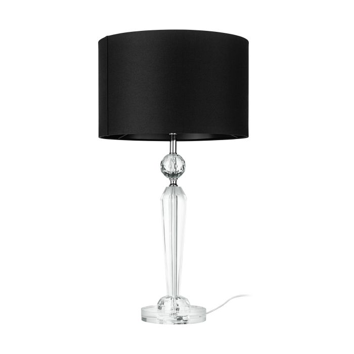 Load image into Gallery viewer, Candeeiro de mesa com base em vidro cristal e abajur preto PASIANO 1 EGLO
