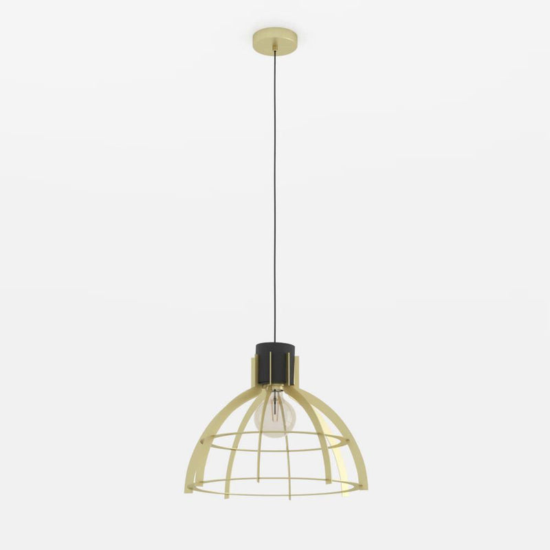 Carregue imagem no visualizador da galeriaCandeeiro de teto suspenso com abajur de aço dourado STILLINGTON EGLO
