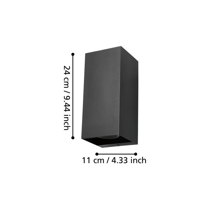 Cargue la imagen en el visor de la galería, Aplique LED Exterior em Aço Zincado Preto EREMITANA EGLO
