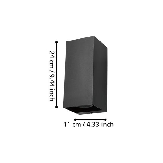 Aplique LED Exterior em Aço Zincado Preto EREMITANA EGLO