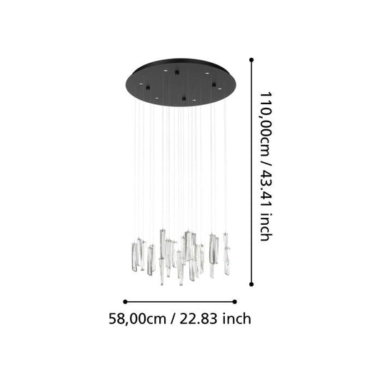 Candeeiro de teto LED com cristais transparentes SARDENARA EGLO