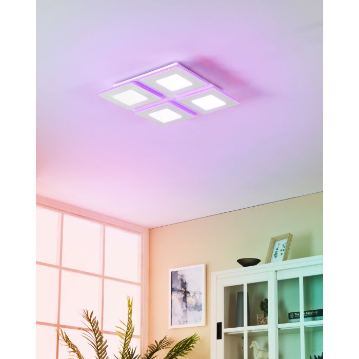Chargez l'image dans la visionneuse de la galerie, Candeeiro de teto LED com painéis quadrados ajustáveis PADROGIANO-Z EGLO
