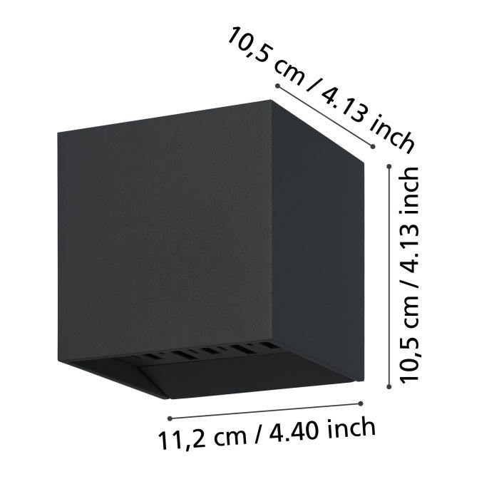 Load image into Gallery viewer, Aplique de Parede Exterior LED em Alumínio Fundido Antracite CALPINO 2 EGLO
