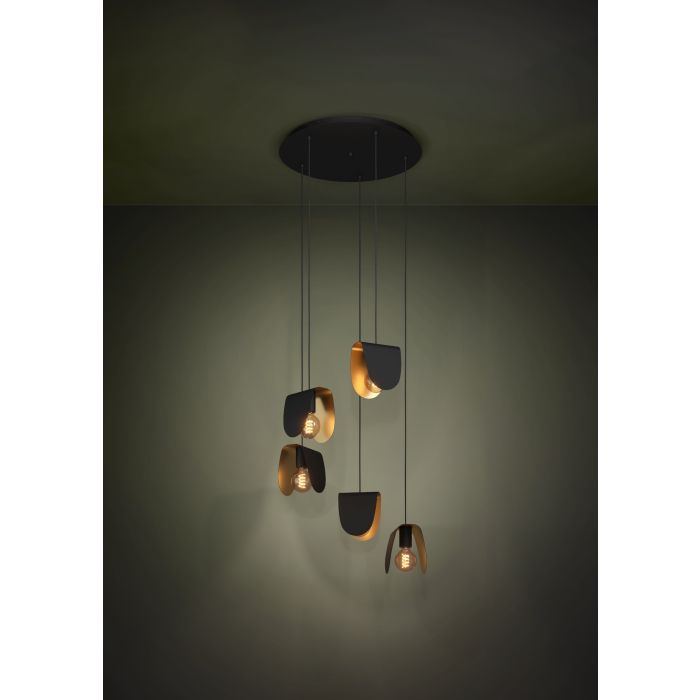 Load image into Gallery viewer, Candeeiro de teto suspenso com 5 elementos orgânicos SERENARA EGLO
