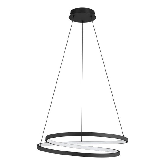 Candeeiro de teto suspenso LED com perfil curvo preto RUOTALE EGLO