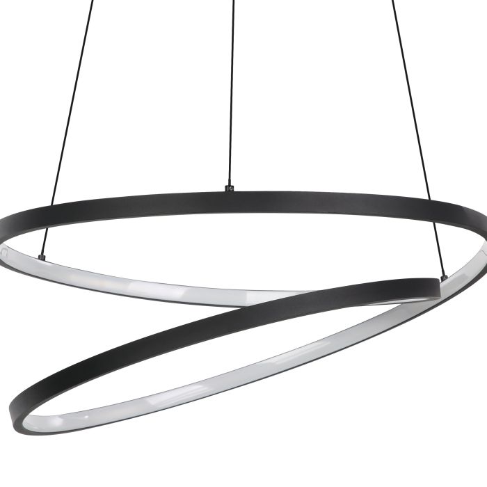 Chargez l'image dans la visionneuse de la galerie, Candeeiro de teto suspenso LED com perfil curvo preto RUOTALE EGLO
