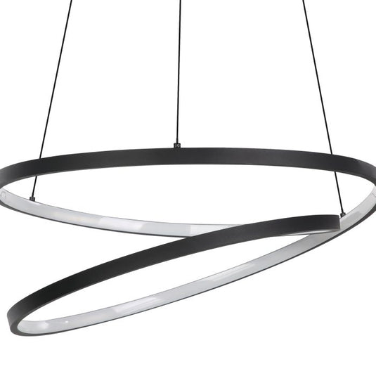 Candeeiro de teto suspenso LED com perfil curvo preto RUOTALE EGLO